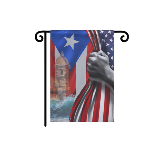 Puerto Rico-USA Garden Flag, Puerto Rican Flag, American Flag, Custom Garden Flag, 12"x18" Garden Flag