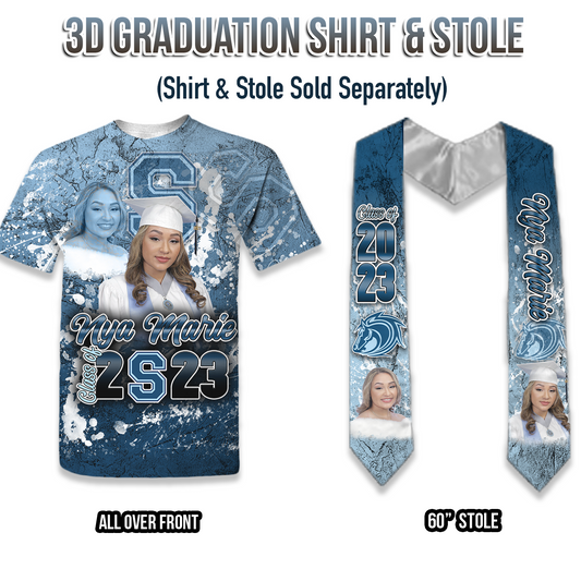 3D Graduation Shirt, Graduation Stole, All Over Shirt, Senior, Class Of 2024, Cheerleader Shirt,Football Shirt, Basketball Shirt, Graduation, Homecoming Shirt